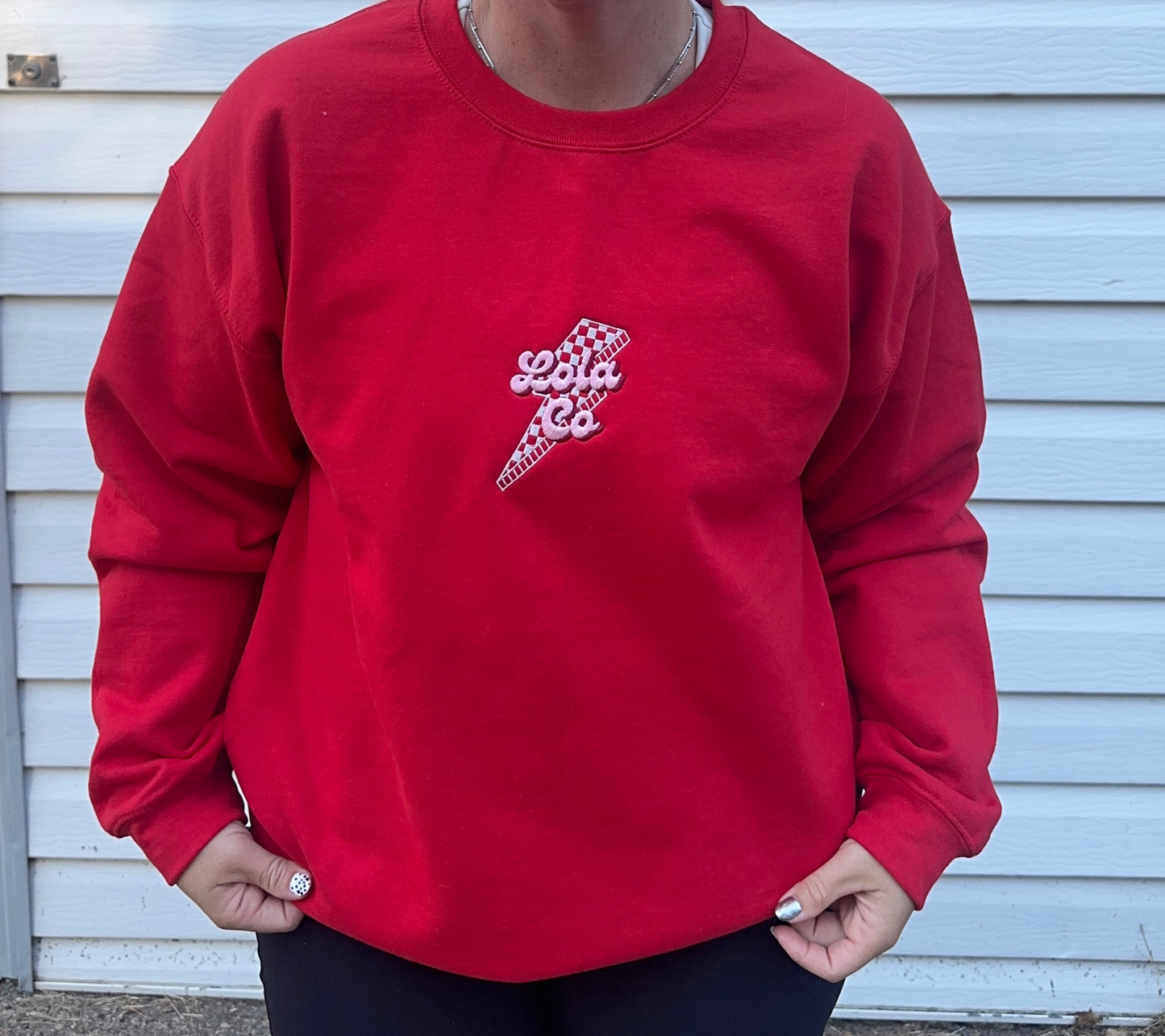 Lola Checkered Logo Crew